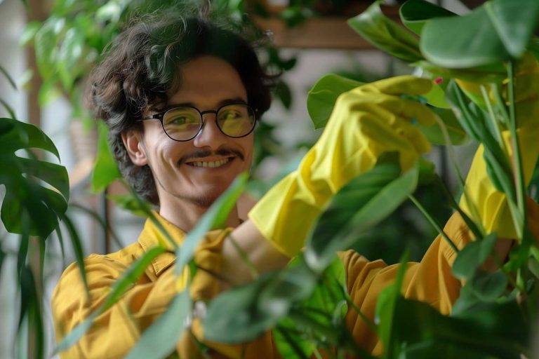 Mitarbeiter von Reinigungskonzepte bei der Reinigung und Pflege von Innenbereichen in Oberdiebach